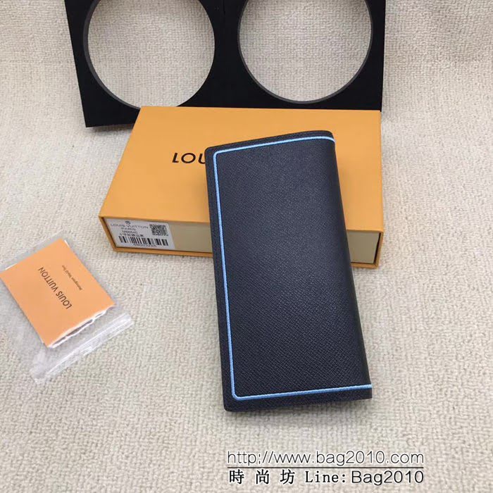 路易威登LV頂級原單2018新品 M66540十字紋繡邊黑LV錢夾 ZY1104